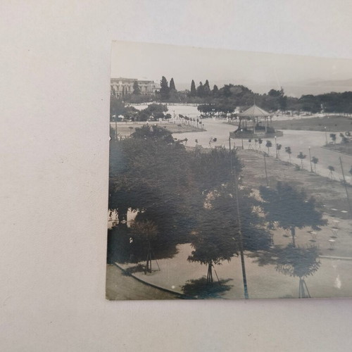 Black and white postcard Corfu used, La Haute Place Corfou