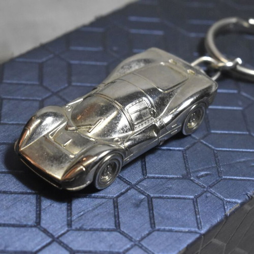 Vintage Ferrari Shell keychain used with metal car collectible
