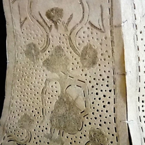 Vintage Handmade Lampshade from Papyrus 36cm used, ethnic boho