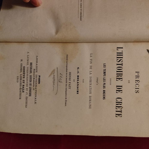 History of Crete with foldable map used, 1869 edition