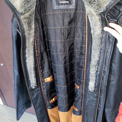 Ted Lapidus Paris men's leather jacket used, size M, black, winter