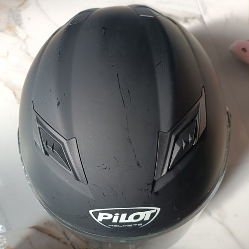 Pilot Helmets motorcycle helmet, matte black, size S