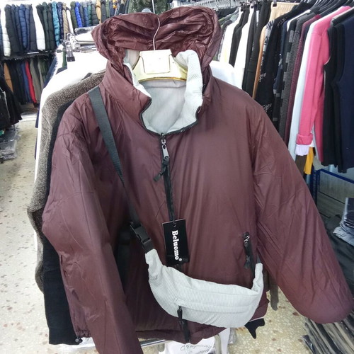 Men's beige corduroy jacket new with matching reversible bag