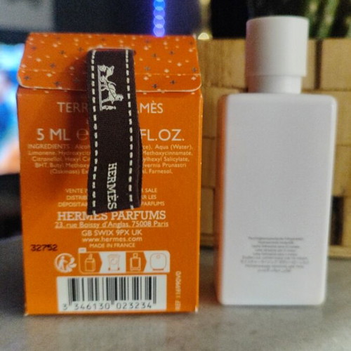Hermes Set Perfume Terre d'Hermes 5 ml and Body Lotion Eau des Merveilles new