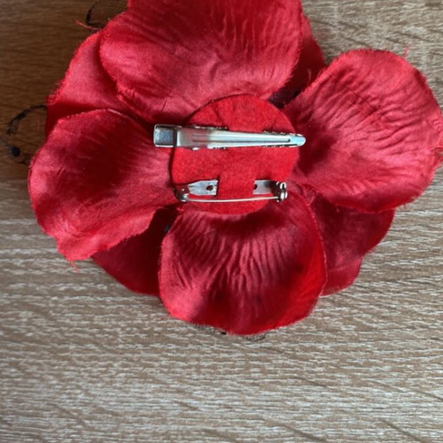 Hair clips set used, multicolor with rose pin