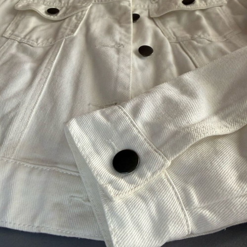Crop denim jacket white new, size M