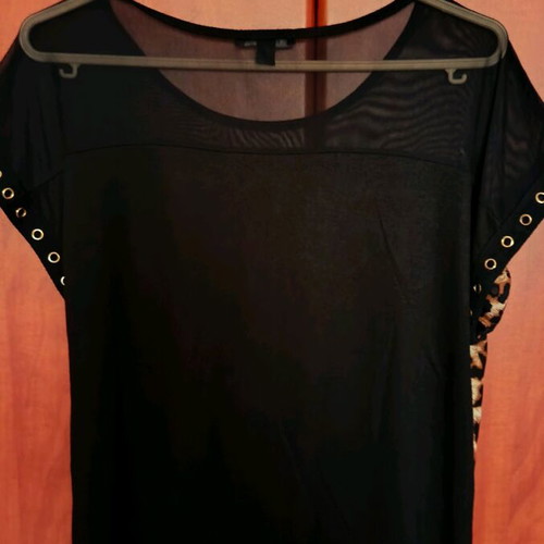 Women's leopard print blouse new with transparent details size M