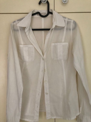 Zara women's shirt used, white linen, size S