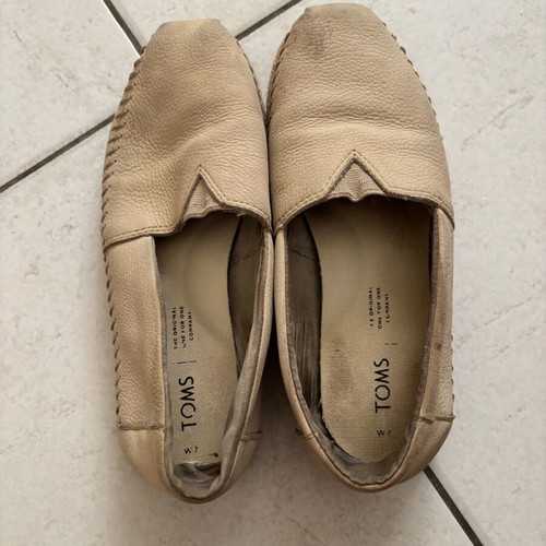 Toms leather espadrilles used, size 38, beige