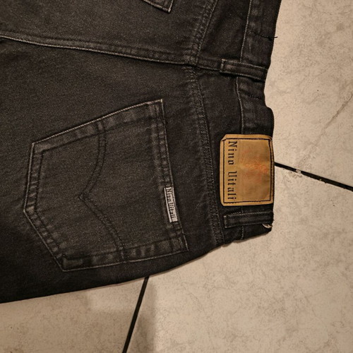 Nino Vitali men's black denim pants with buttons used size M