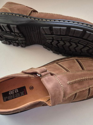 Ara Relax sandals size 46 brown, anatomical, nubuck leather, new