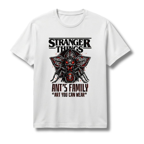 Stranger Things Inspired Horror T-Shirt Ant's Family made to order, white