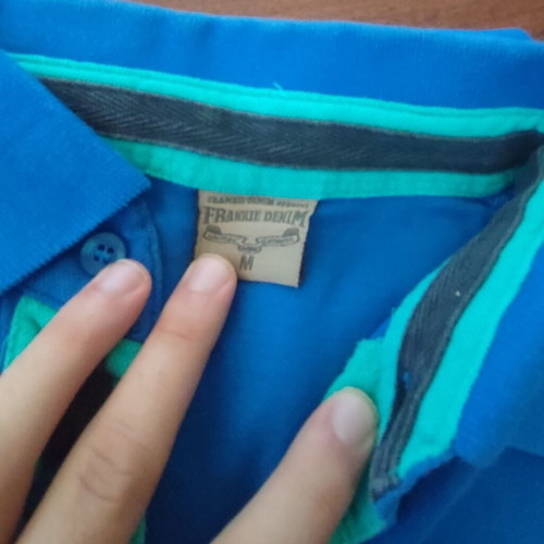 Frankie Denim Polo Shirt Medium like new, blue