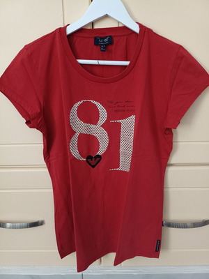 Armani Jeans women's blouse used, red, cotton, size XL