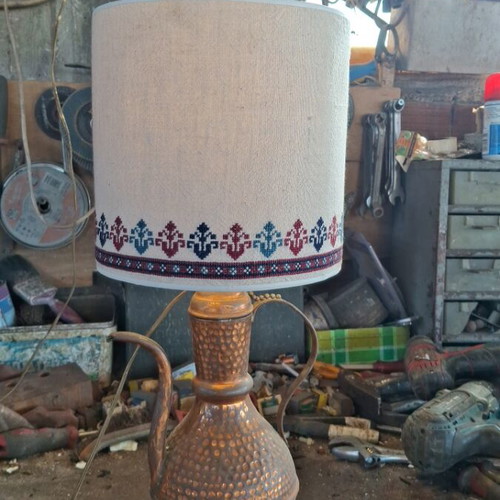 Bronze table lamp handmade, used, 49 cm height