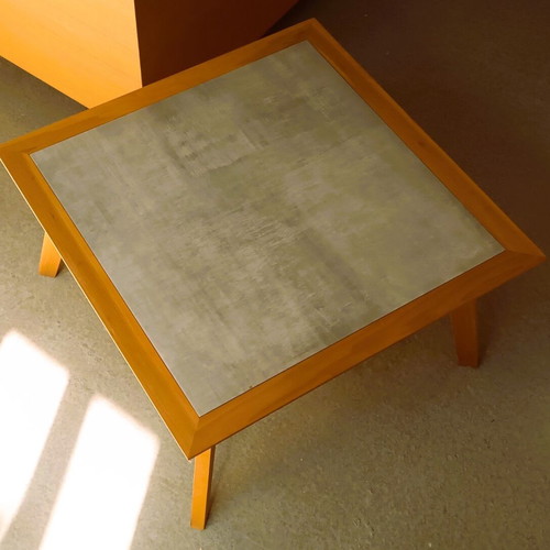 Wooden coffee table with ceramic surface mid century modern style new