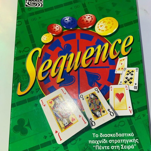 Sequence board game used with missing pieces