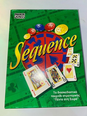 Sequence board game used with missing pieces
