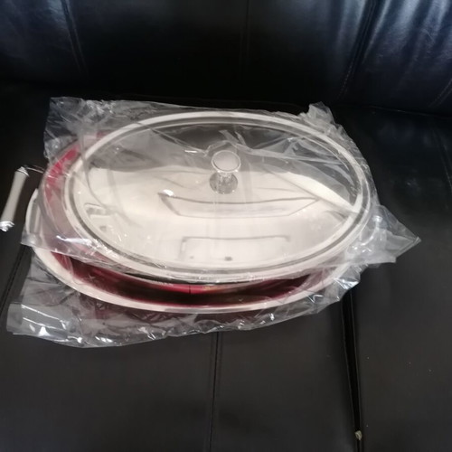Marinex Pyrex Oval Glass Bakeware Set with Stainless Steel Lid