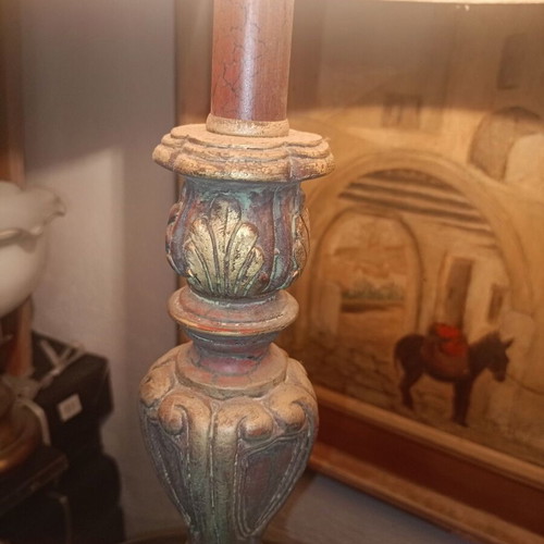 Retro lamp like new with embroidered shade