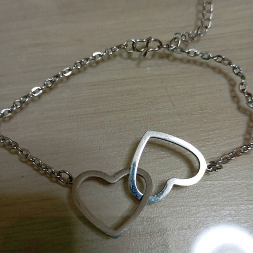 Steel chain bracelet adjustable like new, silver color