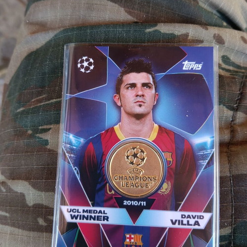 David Villa UCL Medal Winner Card 2010/11 season, like new