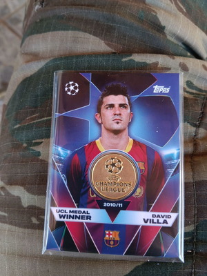 Κάρτα Νικητή Μετάλλιο UCL David Villa σεζόν 2010/11, σαν καινούργιο
