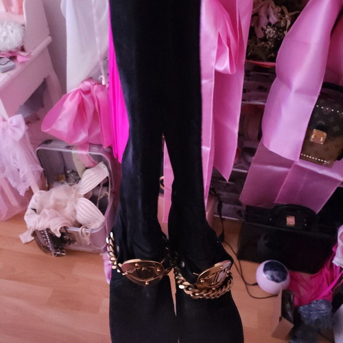 Roberto Cavalli black leather boots like new