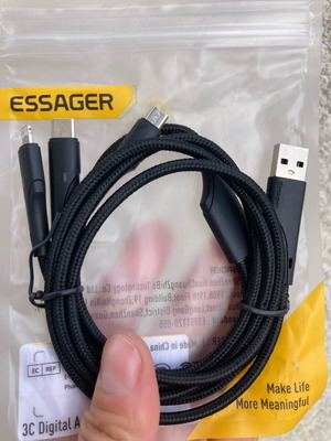 Essanger Premium 3-in-1 Cable 1 Meter Length, New