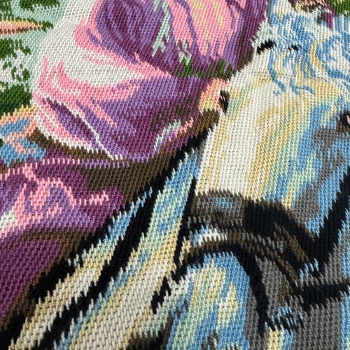 Embroidery with Woman on Horse like new 60x80