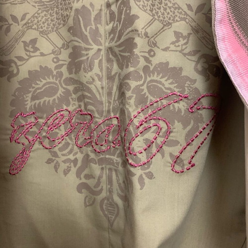Trench coat size S like new with lining, pink details and belt