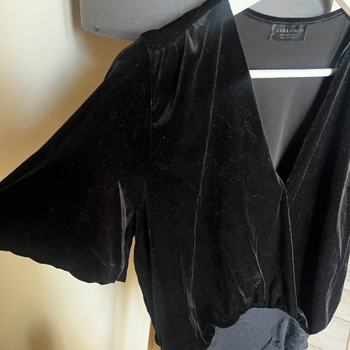 Zara bodysuit used, velvet, size M 38 10, black