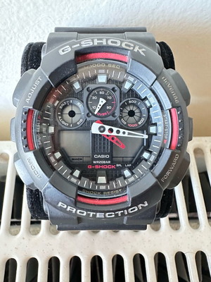 Casio GA-100 watch like new, black and red