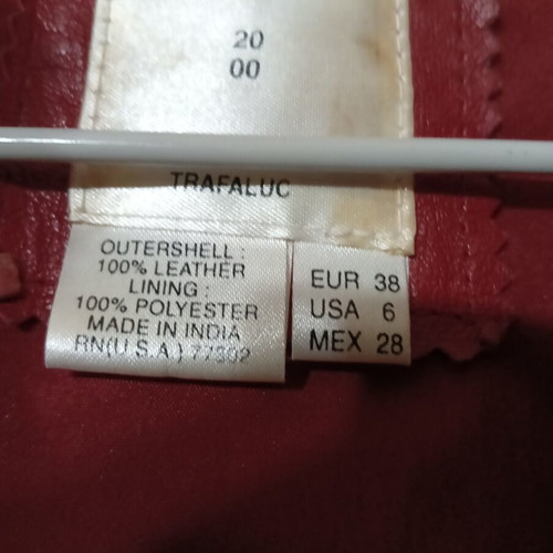 Leather jacket Trafaluc red size 38 like new