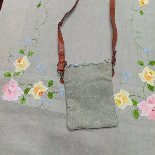 Vintage crossbody bag from canvas and leather, Texas Post Service