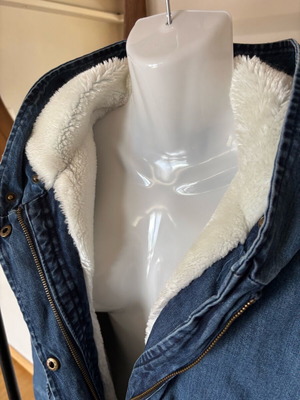 Di&A denim coat size M like new with inner fur and hood