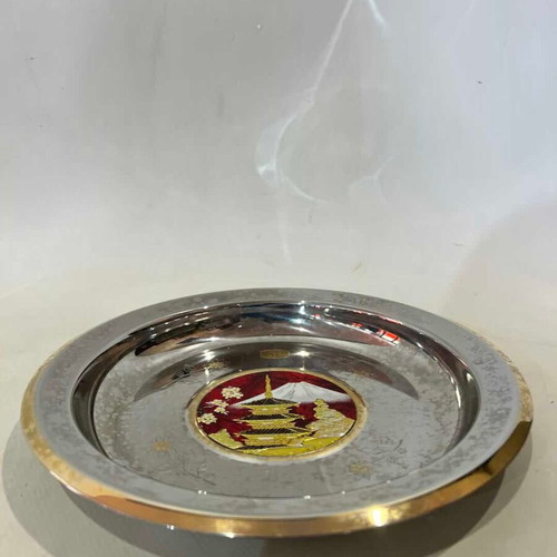 Collectible decorative plate The Art of Chokin Japan used 24K 2x22
