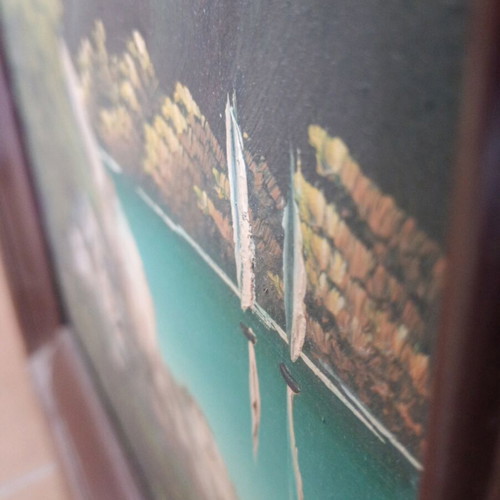Vintage painting used in wooden frame