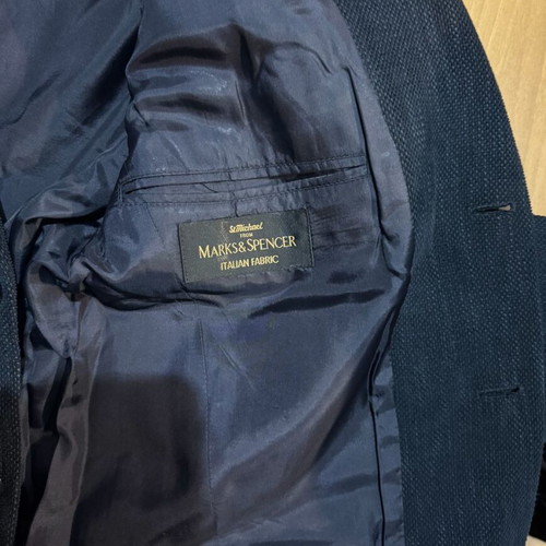 Marks & Spencer St Michael men's blazer used, navy blue textured