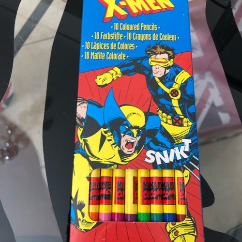 X-Men Jim Lee Art school set 10 coloured pencils and pen new Marvel Comics