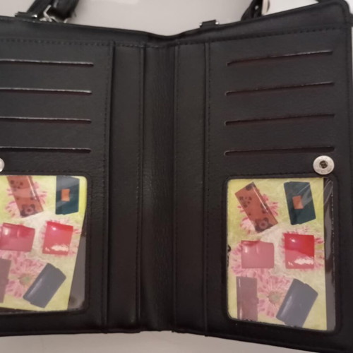 Black crossbody wallet bag new with card and coin slots