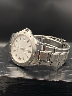 Michel Latour Swiss Made watch like new, silver and white