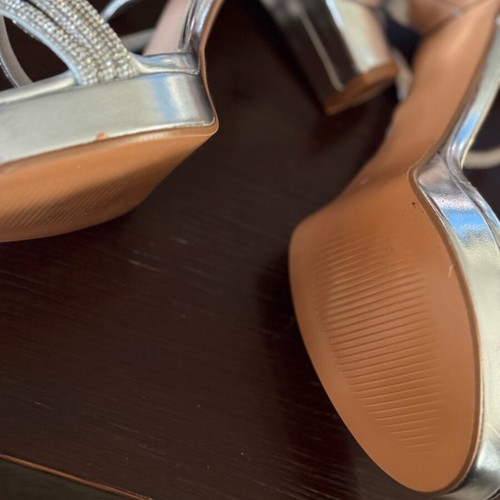 CHC Shoes Silver Sandals with Strass Size 40 Like New