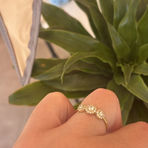 Gold ring with rosettes 9 carat, new, size 57
