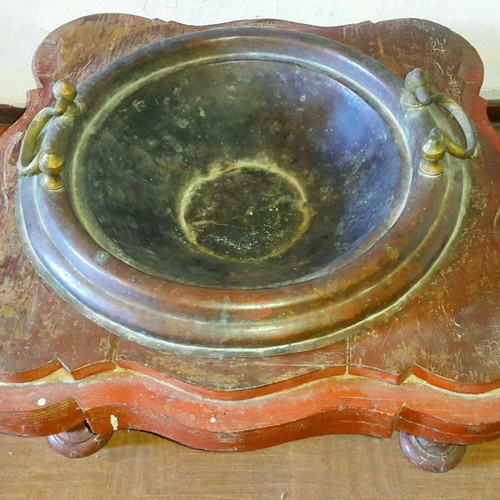 Vintage mangali used with wooden handmade base