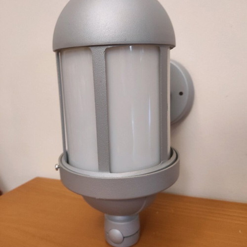 Wall light fixture aluminum with plastic glass gray matte new