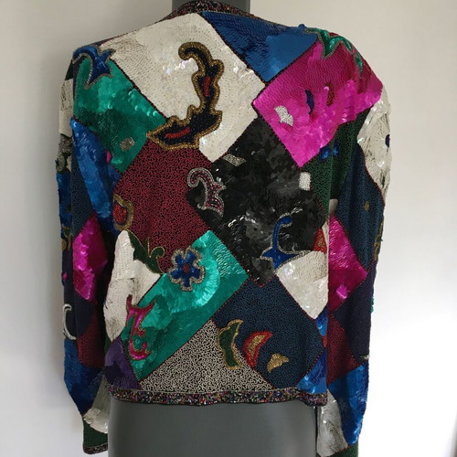 Madeleine colorful sequin jacket like new, size M
