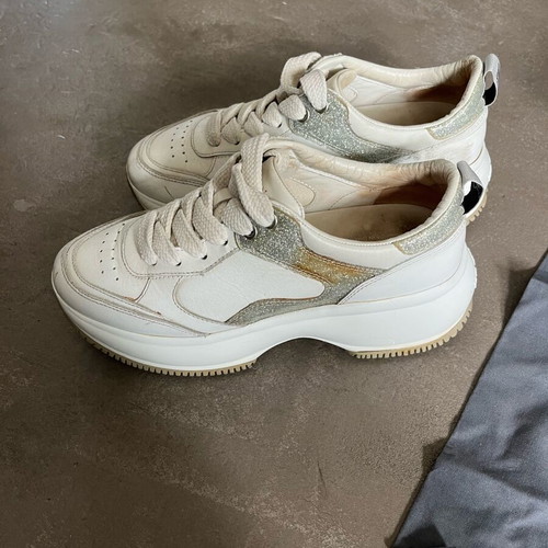 Hogan Maxi Active women's shoes used, size 38, white with silver