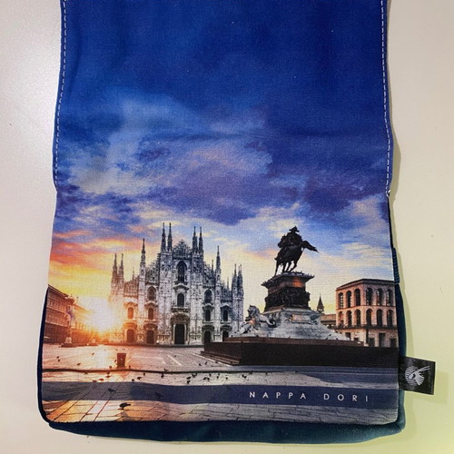 Toiletry bag Nappa Dori multicolor with Milan Duomo print, new