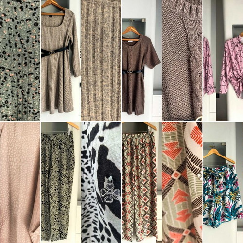 Women's Plus Size Clothing Bundle like new, 3 knitted dresses, 2 Doca pants, 2 shirts, 1 shorts